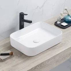 Arezzo 500 X 370mm Curved Rectangular Counter Top Basin - Gloss White