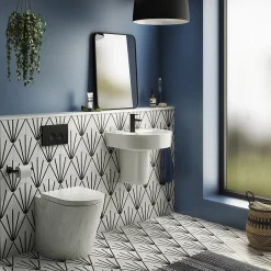 Arezzo 520 Wall Hung Basin 1TH + Semi Pedestal