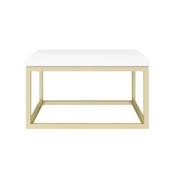 Arezzo 500 Gloss White Stone Resin Worktop With Brushed Brass Wall Mounted Frame