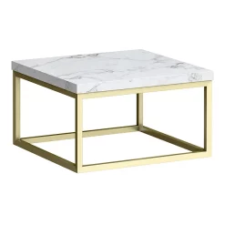 Arezzo 500 White Marble Effect Worktop With Brushed Brass Wall Mounted Frame