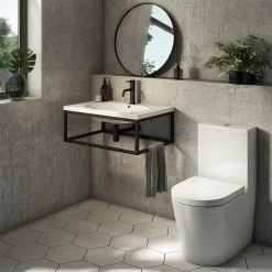 Arezzo 500 Wall Hung Basin With Matt Black Towel Rail Frame 11 Arezzo 500 Wall Hung Basin With Matt Black Towel Rail Frame -Victorian Plumbing shop az5blkfrm nd3