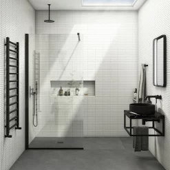 Arezzo 500 Black Marble Effect Worktop With Matt Black Wall Mounted Frame -Victorian Plumbing shop az5blkfrmbm d2