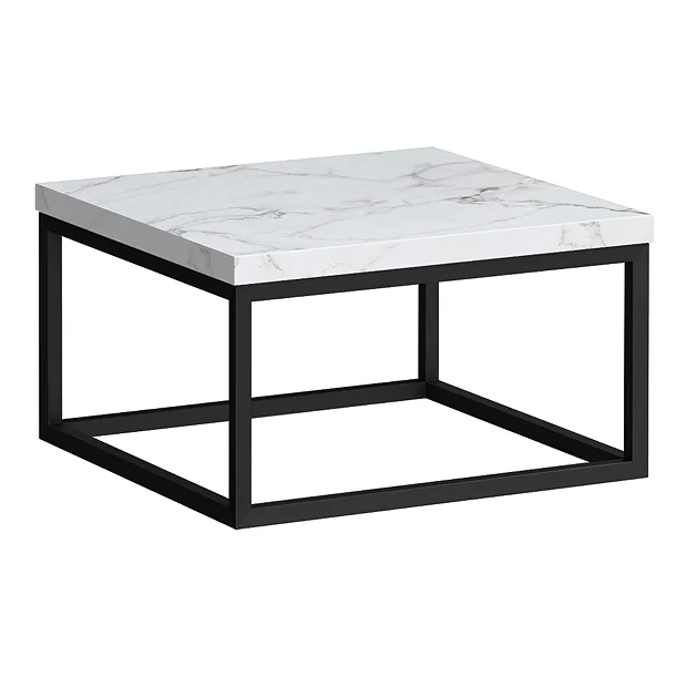 Arezzo 500 White Marble Effect Worktop With Matt Black Wall Mounted Frame 3 Arezzo 500 White Marble Effect Worktop With Matt Black Wall Mounted Frame