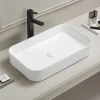 Arezzo 600 X 370mm Curved Rectangular Counter Top Basin - Gloss White -Victorian Plumbing shop az60cgw d1