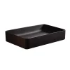 Arezzo Matt Black Slim Rectangular Counter Top Basin (605 X 355mm) -Victorian Plumbing shop az65mb d1