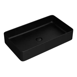Arezzo Matt Black Slim Rectangular Counter Top Basin (605 X 355mm) 5 Arezzo Matt Black Slim Rectangular Counter Top Basin (605 X 355mm) -Victorian Plumbing shop az65mb n l