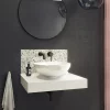 Arezzo Stone Resin Wall Mounted Basin Shelf (600mm Wide - Matt White) 2 Arezzo Stone Resin Wall Mounted Basin Shelf (600mm Wide - Matt White) -Victorian Plumbing shop az6mwslf d1