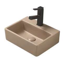 Arezzo 385mm Matt Cappuccino Square Wall Mounted / Counter Top Basin