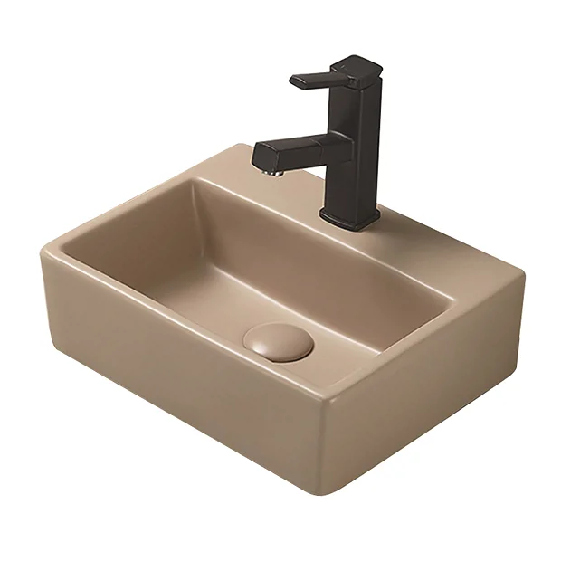 Arezzo 385mm Matt Cappuccino Square Wall Mounted / Counter Top Basin 3 Arezzo 385mm Matt Cappuccino Square Wall Mounted / Counter Top Basin