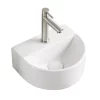 Arezzo Gloss White Round Wall Hung Cloakroom Basin 1TH (303 X 255mm) -Victorian Plumbing shop az7781gw detail02