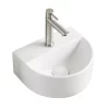 Arezzo Matt White Round Wall Hung Cloakroom Basin 1TH (303 X 255mm) -Victorian Plumbing shop az7781mw detail03