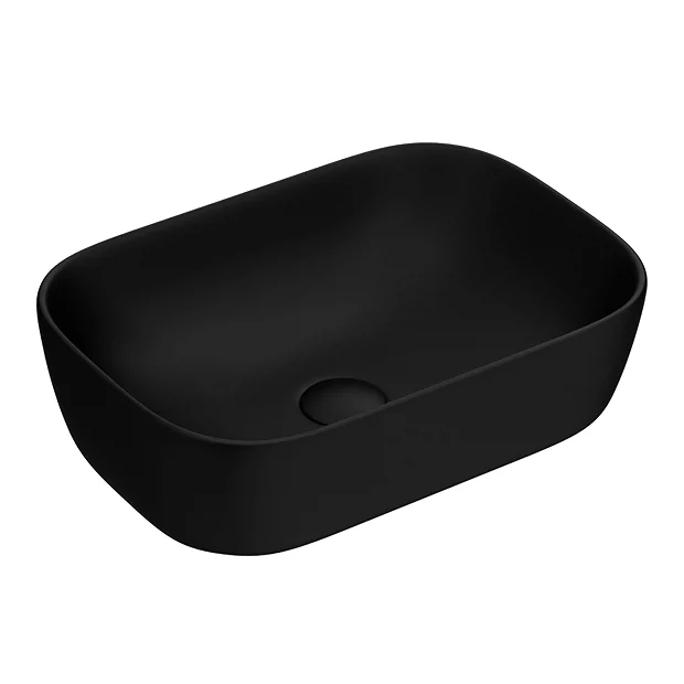 Arezzo 460 X 325mm Matt Black Coloured Curved Rectangular Counter Top Basin 5 Arezzo 460 X 325mm Matt Black Coloured Curved Rectangular Counter Top Basin - Image 3