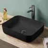 Arezzo Matt Black Coloured Curved Rectangular Counter Top Basin (500 X 390mm) 1 Arezzo Matt Black Coloured Curved Rectangular Counter Top Basin (500 X 390mm) -Victorian Plumbing shop az78109mb d1