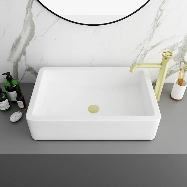 Arezzo 600 X 390mm Gloss White Rectangular Counter Top Basin 4 Arezzo 600 X 390mm Gloss White Rectangular Counter Top Basin - Image 2