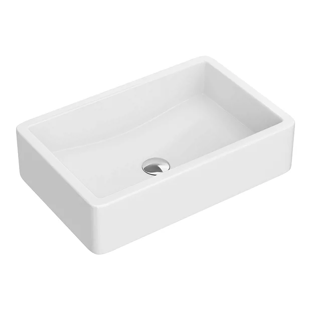 Arezzo 600 X 390mm Gloss White Rectangular Counter Top Basin 5 Arezzo 600 X 390mm Gloss White Rectangular Counter Top Basin - Image 3