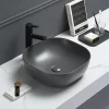 Arezzo 425 X 425mm Matt Grey Coloured Curved Square Counter Top Basin 1 Arezzo 425 X 425mm Matt Grey Coloured Curved Square Counter Top Basin -Victorian Plumbing shop az7816mdhl
