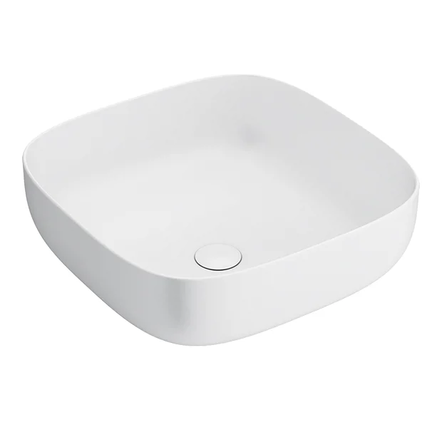 Arezzo 425 X 425mm Matt White Curved Square Counter Top Basin 4 Arezzo 425 X 425mm Matt White Curved Square Counter Top Basin - Image 2