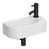 Arezzo 400 X 215mm Curved Wall Hung Cloakroom Basin - Matt White -Victorian Plumbing shop az7824wd3