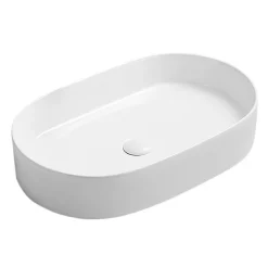 Arezzo Gloss White Oval Counter Top Basin (600 X 380mm) 7 Arezzo Gloss White Oval Counter Top Basin (600 X 380mm) -Victorian Plumbing shop az7833gw l