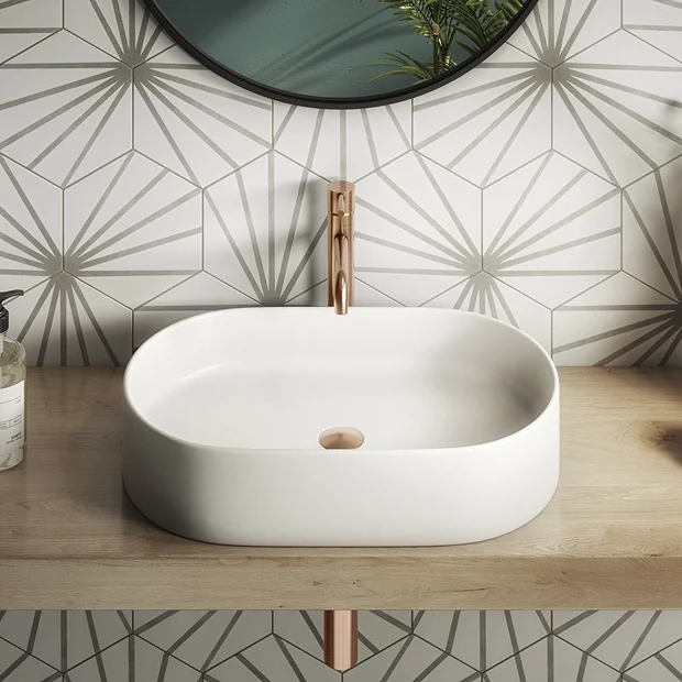 Arezzo Matt White Oval Ceramic Counter Top Basin (600 X 380mm) 4 Arezzo Matt White Oval Ceramic Counter Top Basin (600 X 380mm) - Image 2