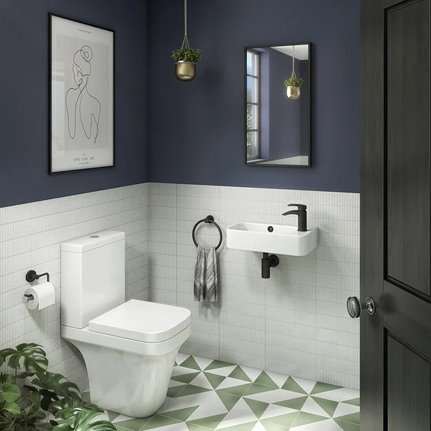 Arezzo 455 X 270mm Curved Offset Wall Hung 1TH Cloakroom Basin 6 Arezzo 455 X 270mm Curved Offset Wall Hung 1TH Cloakroom Basin - Image 4
