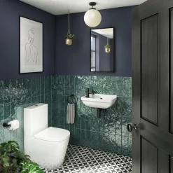 Arezzo Wall Hung Compact Cloakroom Basin 1TH - 505 X 270mm -Victorian Plumbing shop az7955d1