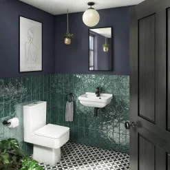 Arezzo Wall Hung Cloakroom Basin 1TH - 460 X 330mm -Victorian Plumbing shop az7957d1