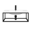 Arezzo 700 Wall Hung Basin With Matt Black Towel Rail Frame -Victorian Plumbing shop az7blkfrm d6
