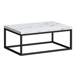 Arezzo 700 White Marble Effect Worktop With Matt Black Wall Mounted Frame