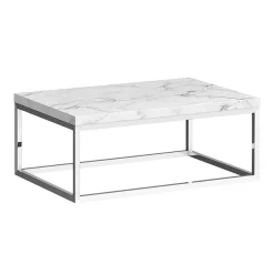 Arezzo 700 White Marble Effect Worktop With Chrome Wall Mounted Frame