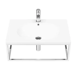 Arezzo 700 Wall Hung Basin With Chrome Towel Rail Frame -Victorian Plumbing shop az7chrfrmd4