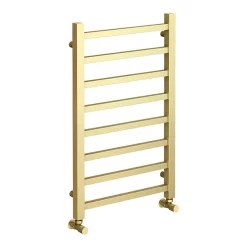 Arezzo Cube Brushed Brass 800 X 500 Heated Towel Rail -Victorian Plumbing shop az85bbsq d3