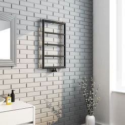 Arezzo Matt Black 800 X 500 Ladder Heated Towel Rail -Victorian Plumbing shop az8mbd2