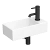 Arezzo 410 X 210mm Square Wall Hung Cloakroom Basin - Matt White -Victorian Plumbing shop az948dw d3