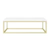 Arezzo 910 Gloss White Stone Resin Worktop With Brushed Brass Wall Mounted Frame