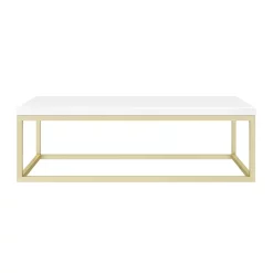 Arezzo 910 Gloss White Stone Resin Worktop With Brushed Brass Wall Mounted Frame