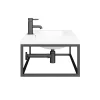 Arezzo 900 Wall Hung Basin With Matt Black Towel Rail Frame -Victorian Plumbing shop az9blkfrmd4