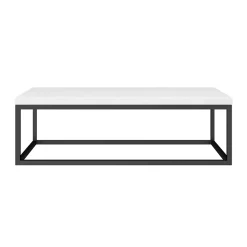 Arezzo 910 Gloss White Stone Resin Worktop With Matt Black Wall Mounted Frame