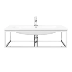 Arezzo 900 Wall Hung Basin With Chrome Towel Rail Frame -Victorian Plumbing shop az9chrfrmd1