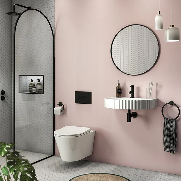 Arezzo D Shaped Fluted Wall Mounted Stone Resin Basin 1TH (554 X 437mm) 3 Arezzo D Shaped Fluted Wall Mounted Stone Resin Basin 1TH (554 X 437mm)