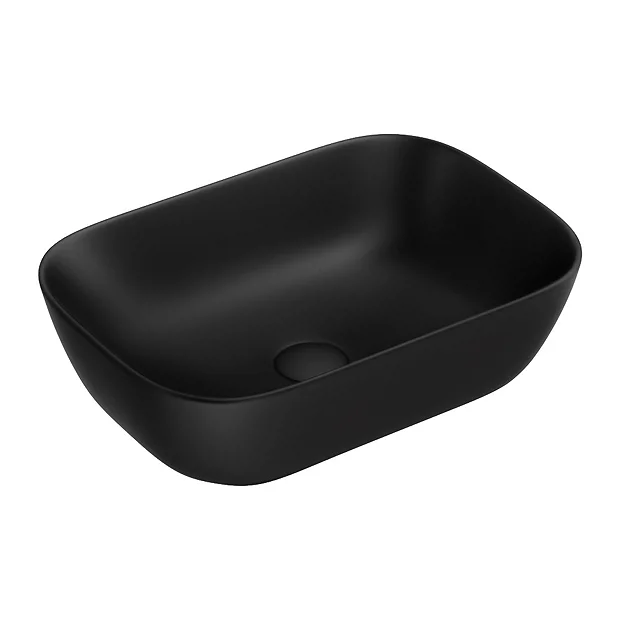 Arezzo 465 X 325mm Matt Black Curved Rectangular Counter Top Basin 5 Arezzo 465 X 325mm Matt Black Curved Rectangular Counter Top Basin - Image 3