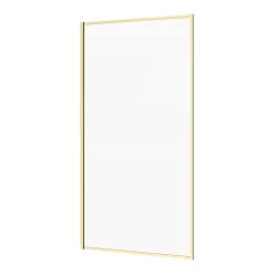 Arezzo Straight Square Shower Bath W. Brushed Brass Framed Fixed Screen -Victorian Plumbing shop azbbfbathd1
