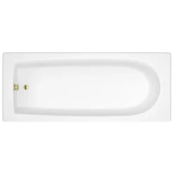 Arezzo Straight Round Shower Bath W. Brushed Brass Curved Top Pivot Screen -Victorian Plumbing shop azbbrd2