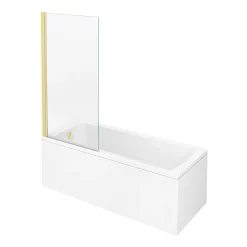 Arezzo Straight Square Shower Bath W. Brushed Brass Pivot Screen 11 Arezzo Straight Square Shower Bath W. Brushed Brass Pivot Screen -Victorian Plumbing shop azbbsbath d3