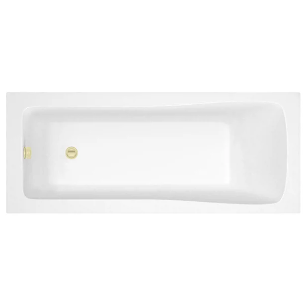 Arezzo Straight Square Shower Bath W. Brushed Brass Pivot Screen 6 Arezzo Straight Square Shower Bath W. Brushed Brass Pivot Screen - Image 4