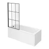 Arezzo Matt Black Grid Bath Screen With Square Single Ended Bath -Victorian Plumbing shop azbgsb n d5