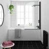 Arezzo Black Curved Top Straight Hinged Square Shower Bath -Victorian Plumbing shop azbk d3