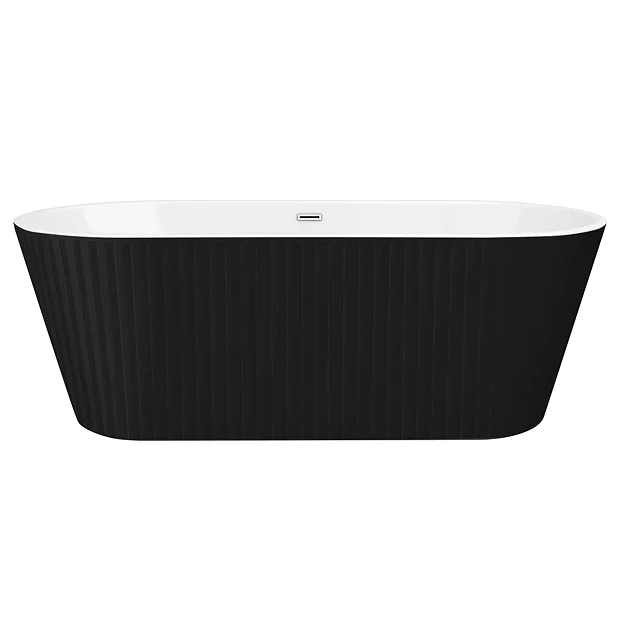 Arezzo Fluted 1700 X 800mm Double Ended Freestanding Bath Matt Black 5 Arezzo Fluted 1700 X 800mm Double Ended Freestanding Bath Matt Black - Image 3