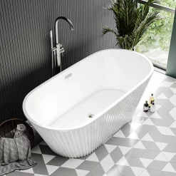 Arezzo Fluted 1700 X 800mm Double Ended Freestanding Bath -Victorian Plumbing shop azbt25wf d1a