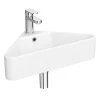 Arezzo Corner Cloakroom Basin 1TH - Gloss White -Victorian Plumbing shop azcrgw detail1